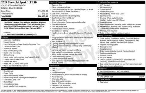 2021 Chevrolet Spark 1LT