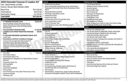 2020 Chevrolet Traverse LT Leather