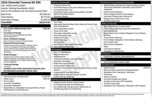 2026 Chevrolet Traverse RS