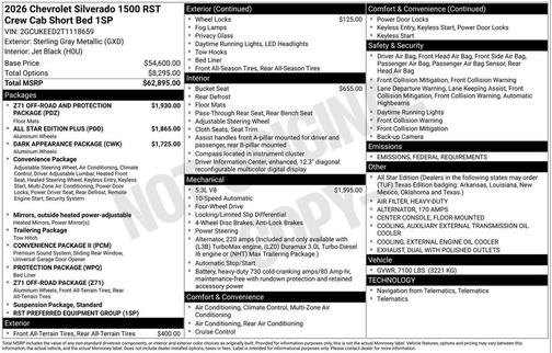 2026 Chevrolet Silverado 1500 RST