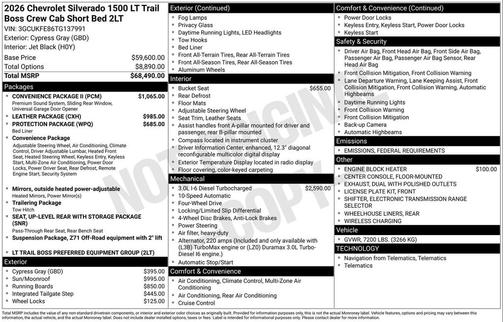 2026 Chevrolet Silverado 1500 LT Trail Boss