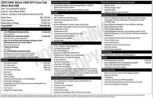 2023 GMC Sierra 1500 AT4