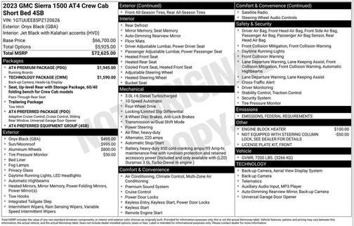 2023 GMC Sierra 1500 AT4