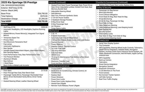 Wolf Gray 2025 Kia Sportage SX-Prestige