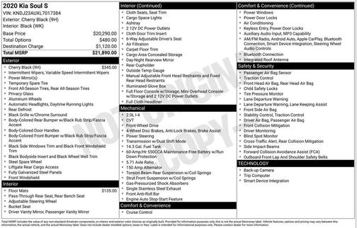 Cherry Black 2020 Kia Soul S