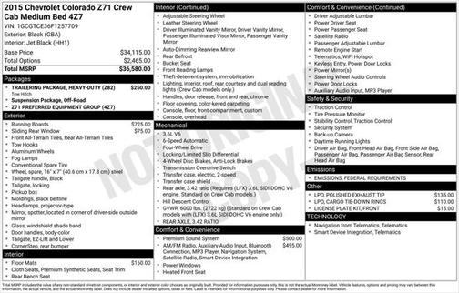 2015 Chevrolet Colorado Z71