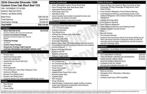 2026 Chevrolet Silverado 1500 Custom