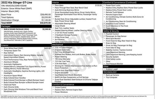 2022 Kia Stinger GT-Line