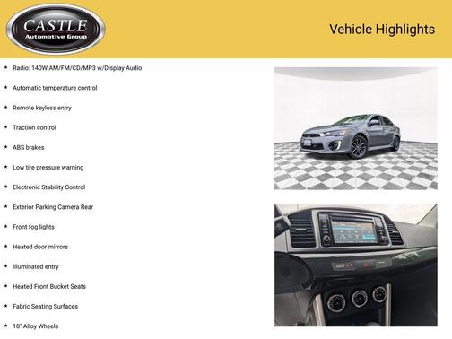 Mercury Gray Pearl 2017 Mitsubishi Lancer SE