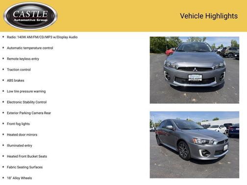 Mercury Gray Pearl 2017 Mitsubishi Lancer SE