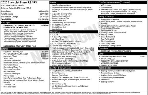 2020 Chevrolet Blazer RS