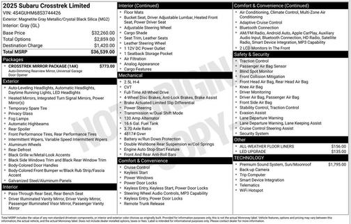 2025 Subaru Crosstrek Limited