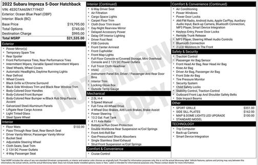 2022 Subaru Impreza Base