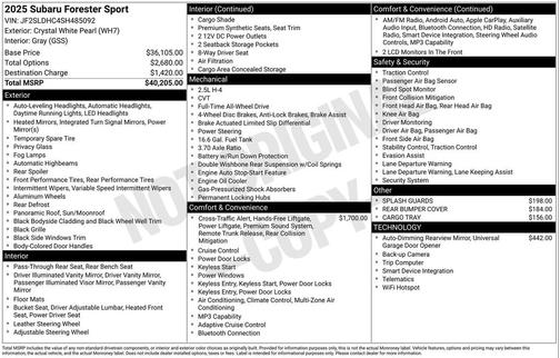 2025 Subaru Forester Sport