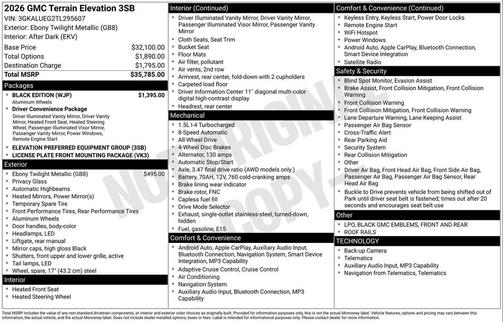 2026 GMC Terrain AWD Elevation