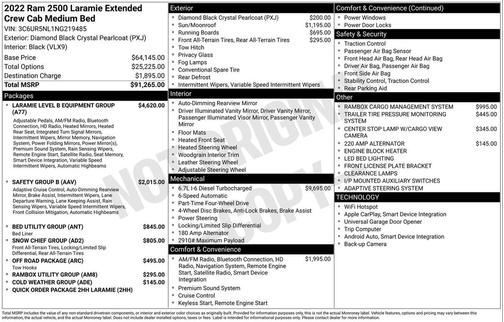 2022 RAM 2500 Laramie Mega Cab 4x4 6'4' Box