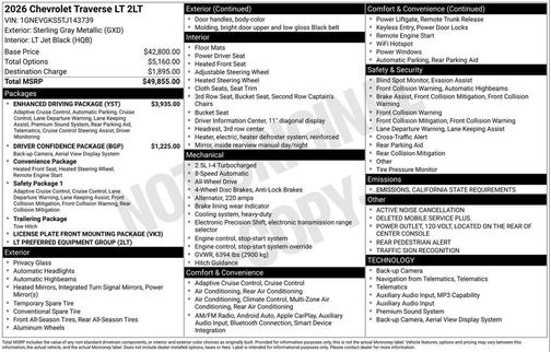 2026 Chevrolet Traverse LT