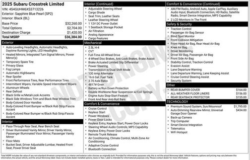 2025 Subaru Crosstrek Limited