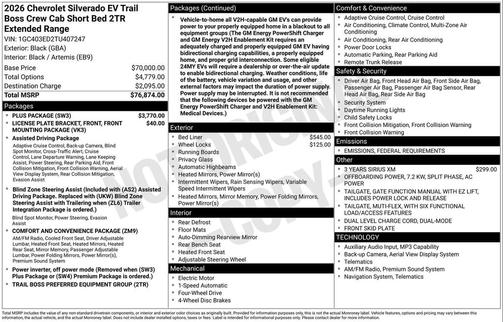 2026 Chevrolet Silverado EV Trail Boss