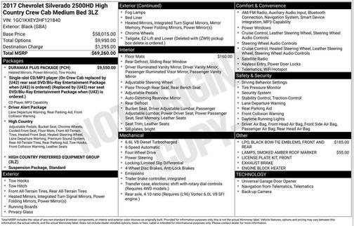 2017 Chevrolet Silverado 2500 High Country