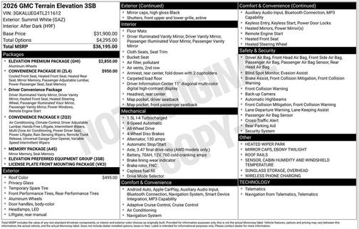 2026 GMC Terrain AWD Elevation