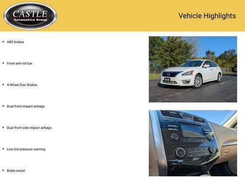 Glacier White 2015 Nissan Altima 2.5 S