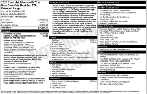 2026 Chevrolet Silverado EV Trail Boss