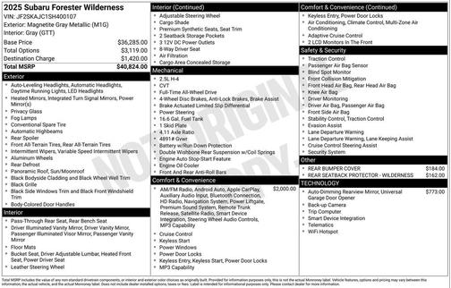 2025 Subaru Forester Wilderness