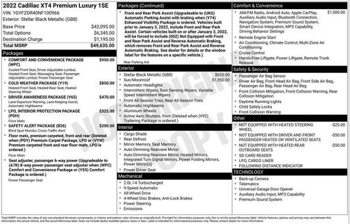 2022 Cadillac XT4 Premium Luxury