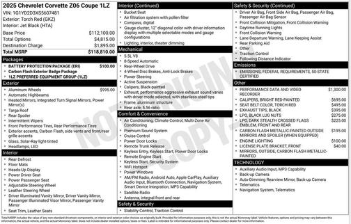 2025 Chevrolet Corvette Z06