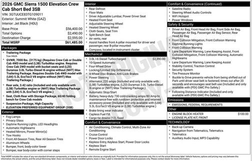 2026 GMC Sierra 1500 Elevation