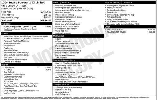 2009 Subaru Forester 2.5 X Limited