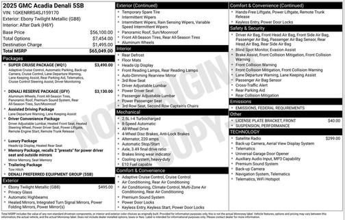 2025 GMC Acadia Denali