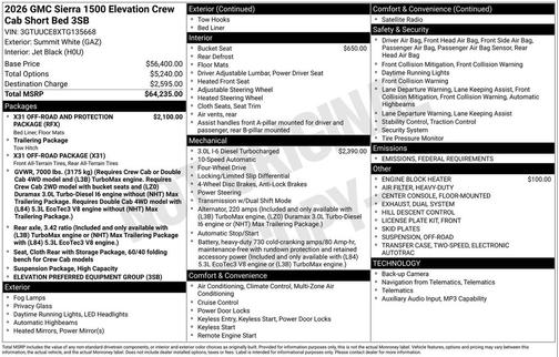 2026 GMC Sierra 1500 Elevation