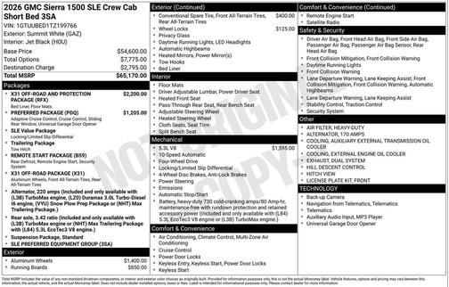 2026 GMC Sierra 1500 SLE