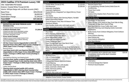 2023 Cadillac CT4 Premium Luxury