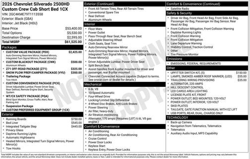 2026 Chevrolet Silverado 2500 Custom