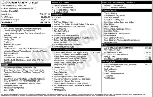 2025 Subaru Forester Limited