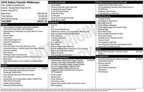 2025 Subaru Forester Wilderness