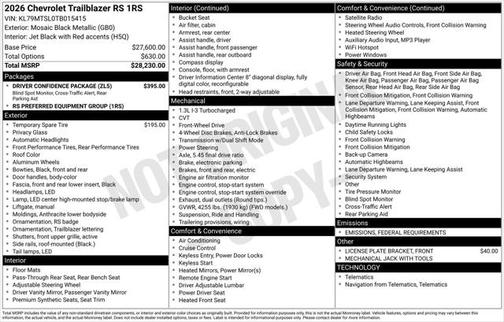 2026 Chevrolet Trailblazer RS