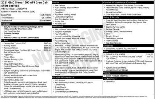 2021 GMC Sierra 1500 AT4