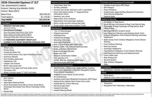 2026 Chevrolet Equinox 1LT