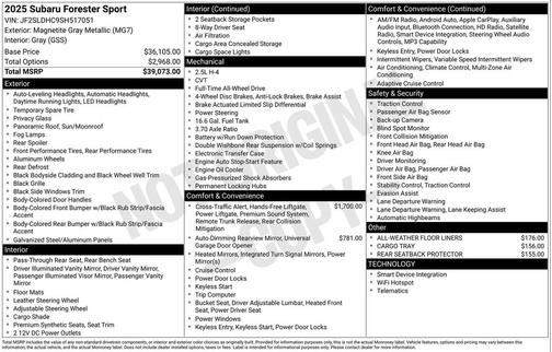 2025 Subaru Forester Sport