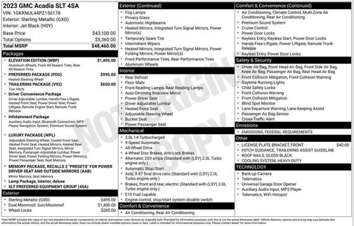 2023 GMC Acadia AWD SLT