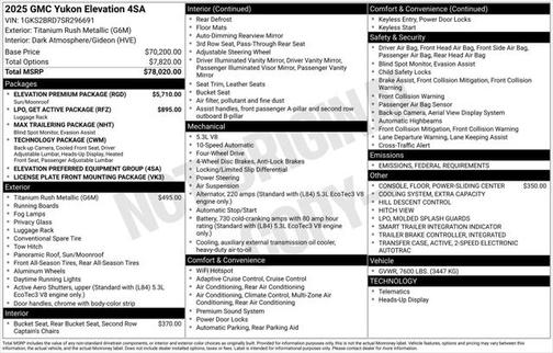 2025 GMC Yukon 4WD Elevation