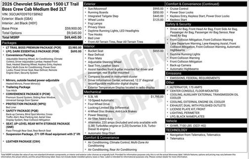 2026 Chevrolet Silverado 1500 LT Trail Boss