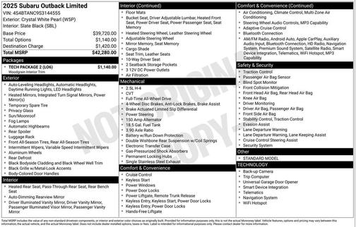2025 Subaru Outback Limited