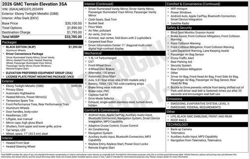 2026 GMC Terrain FWD Elevation