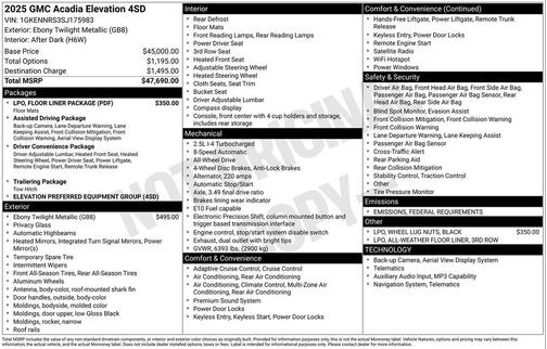 2025 GMC Acadia AWD Elevation