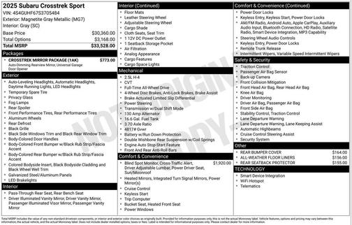 2025 Subaru Crosstrek Sport